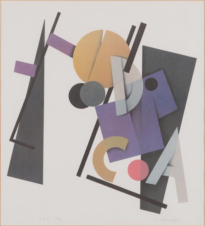 Avo Keerend, offset-tryck, signerat och daterad -90, numrerad 12/99.