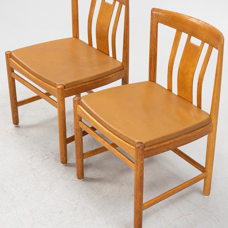 Gunnar Myrstrand, six oak chairs, 1960s.