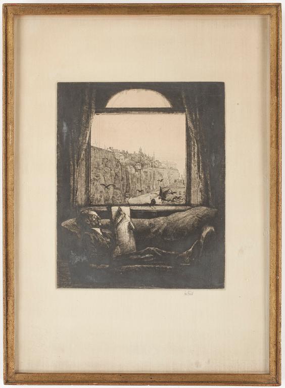 AXEL FRIDELL, torrnål. Signerad. VII état.