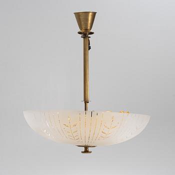 Taklampa, Swedish Modern, Orrefors, 1940-tal.