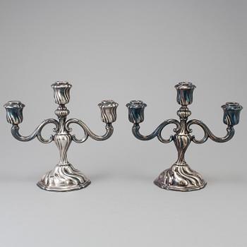 A pair of rokoko-style silver candelabras, GGP, 1943.