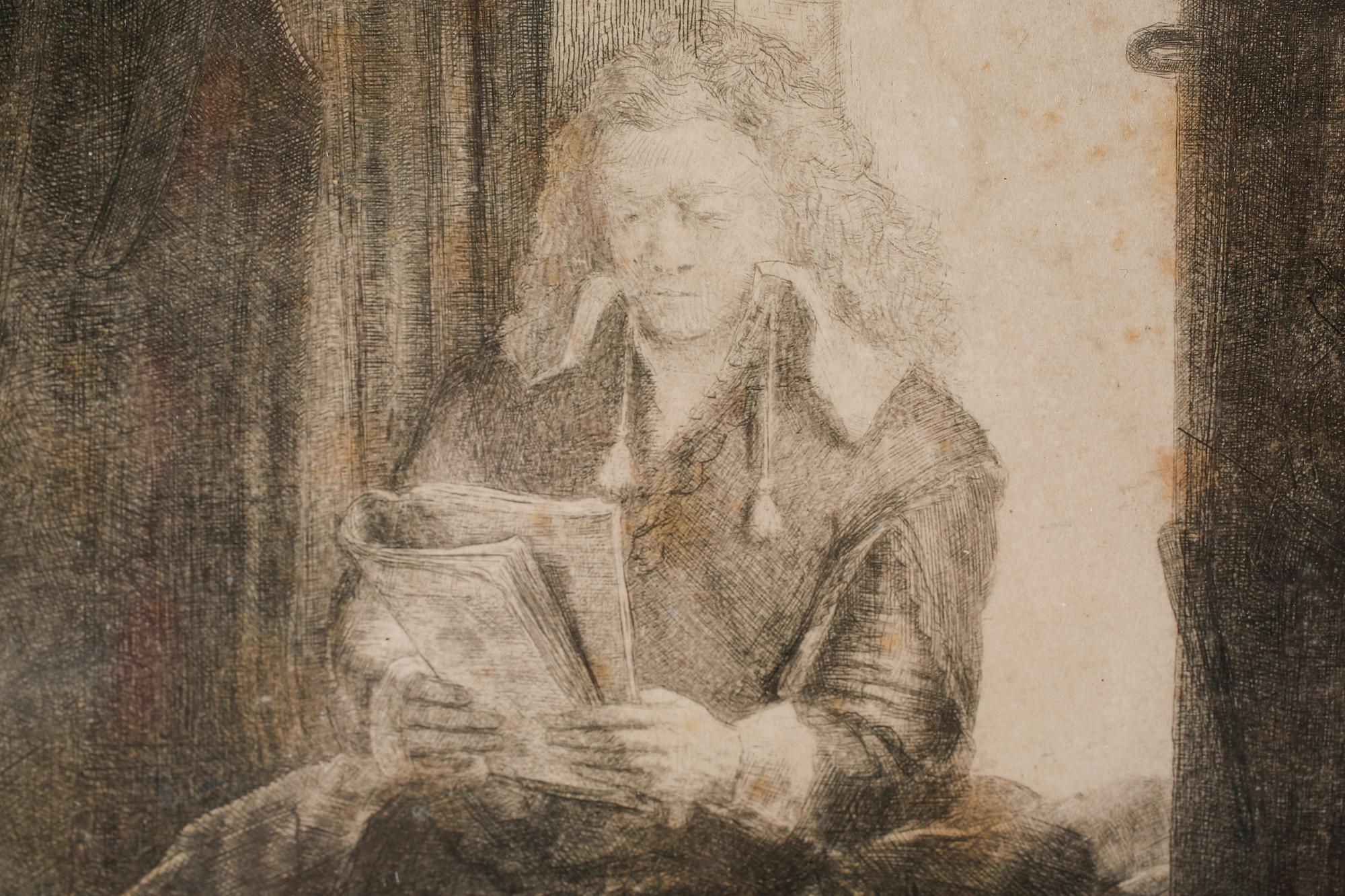 REMBRANDT HARMENSZ VAN RIJN, etching, later print, signed and dated 1647 in plate.