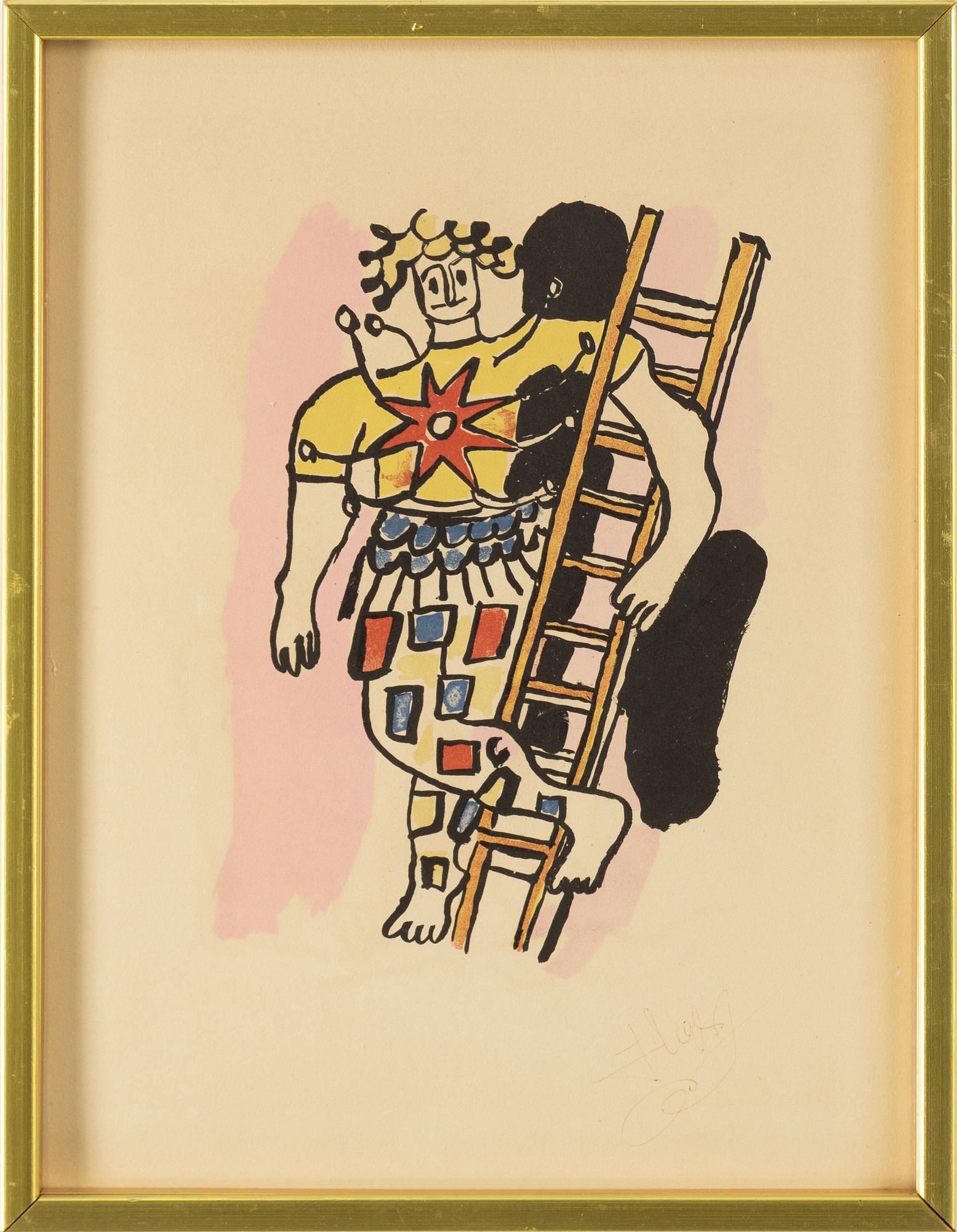 A Fernand Léger lithograph in colors from "Cirque, 1950.