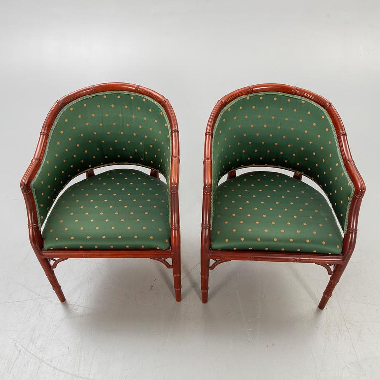 Armchairs / armchairs, a pair, Miranda of Sweden, late 20th century.