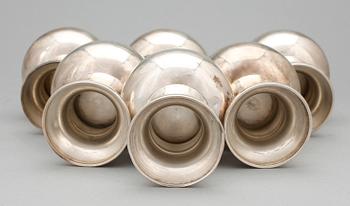 BÄGARE, 6 st, silver, Tyskland, 1900-tal. Totalvikt 825 gram.
