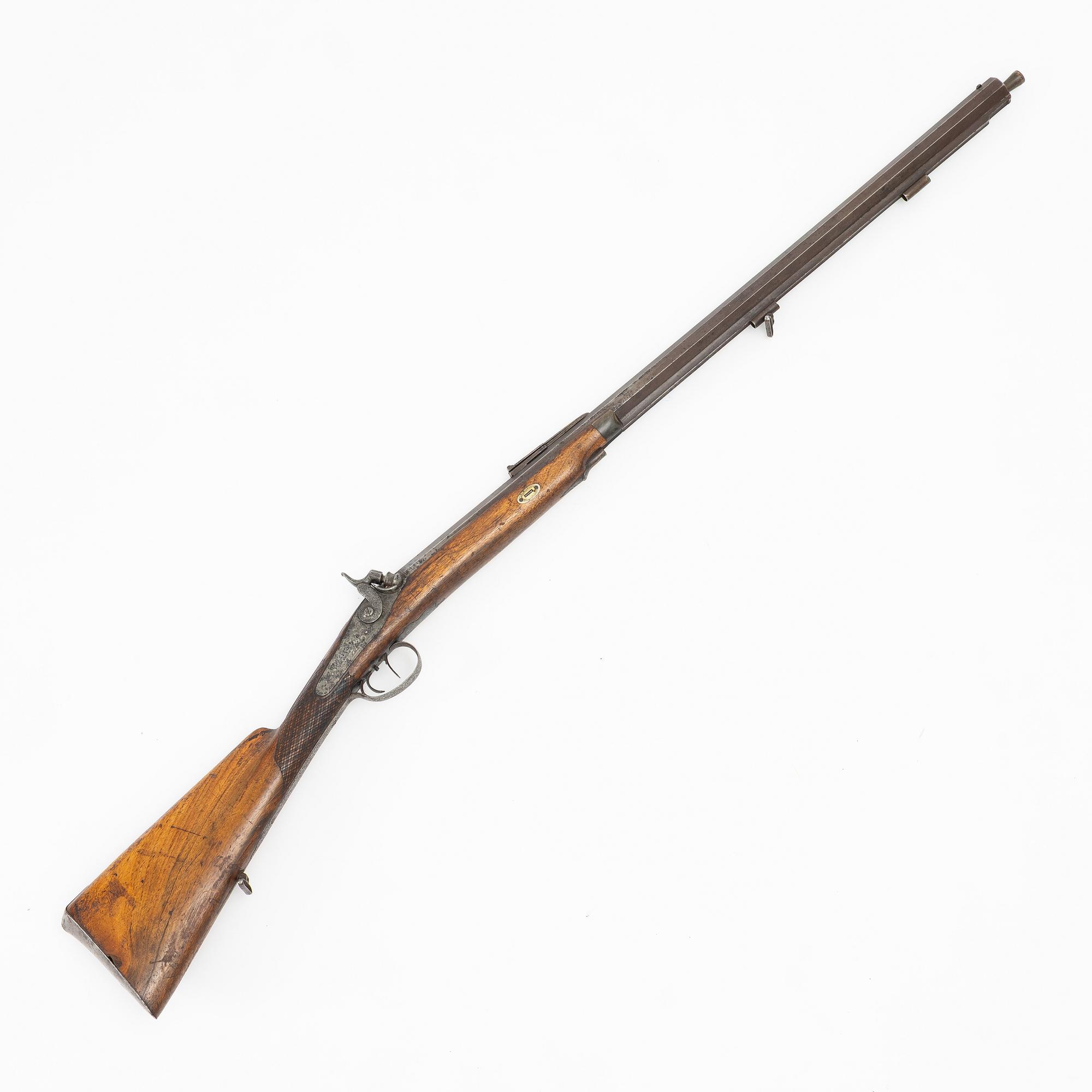 A percussion rifle, mid-19th century, Denmark.