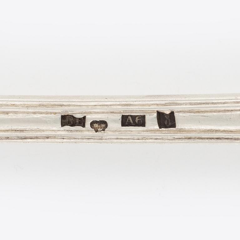 Two Swedish Silver Sprinkle Spoons, 19th century.