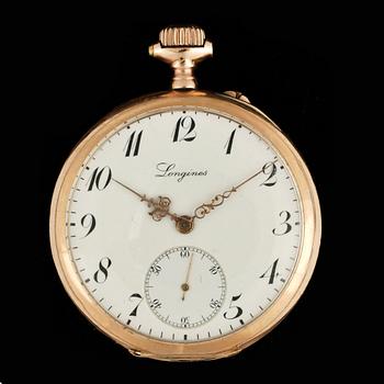 HERRFICKUR, guld 14K, Longines, tidigt 1900-tal. Totalvikt ca 75 gram.
