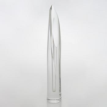 Aimo Okkolin, konstglas, , "Svärdslilja", signerad Riihimäen Lasi  Oy, Aimo Okkolin, Riihimäen Lasi Oy.