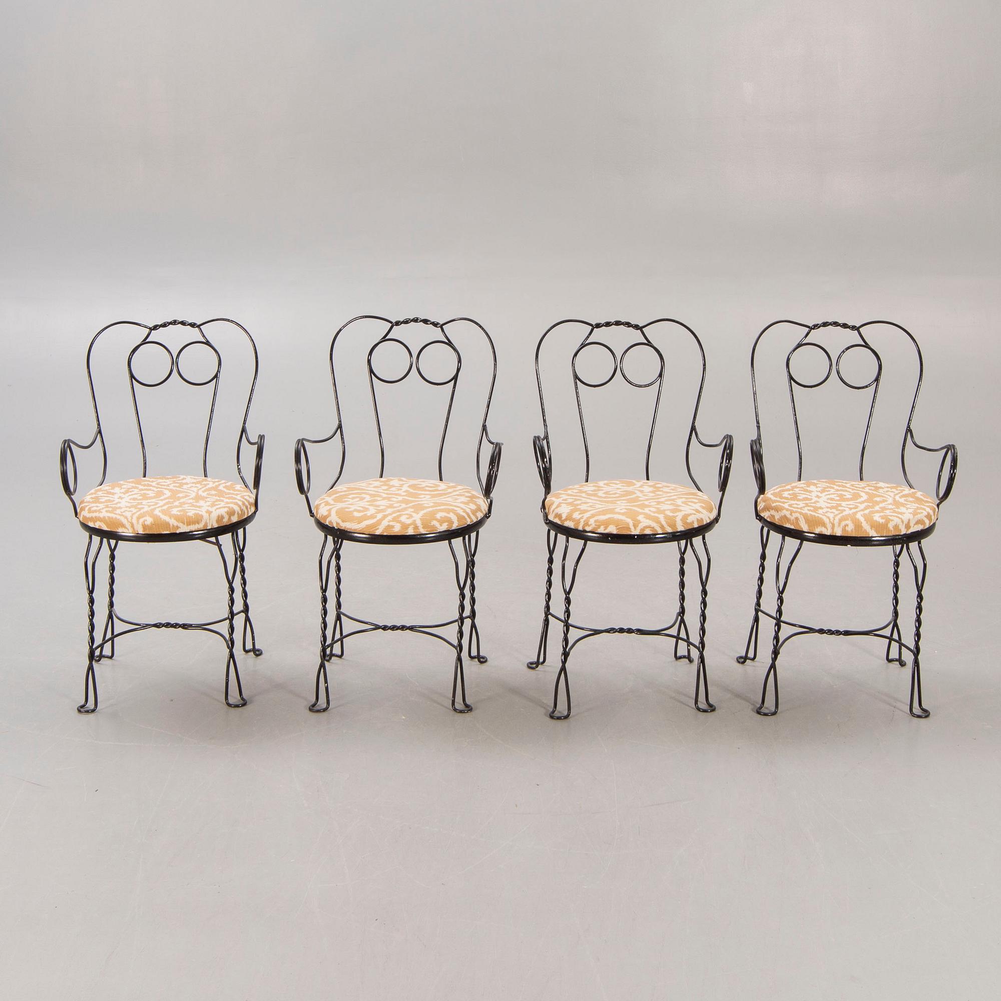A set of four Grytgöl metal garden chairs mid 1900s.