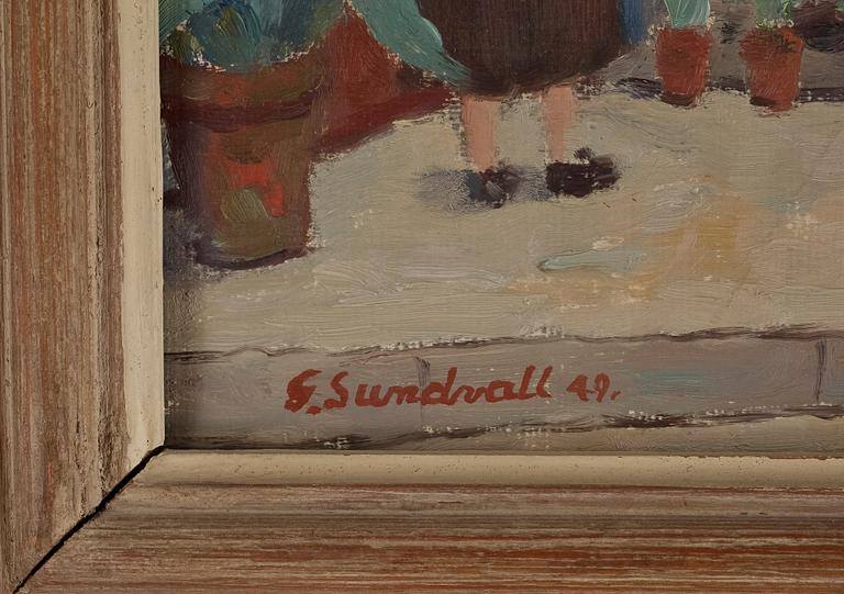 GÖSTA SUNDVALL, olja på pannå, signerad och daterad 49.