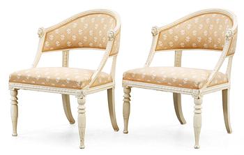 461. A pair of late Gustavian circa 1800 armchairs.