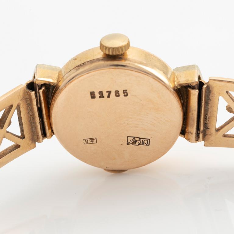 Armbandsur, 14K guld, 18 mm.