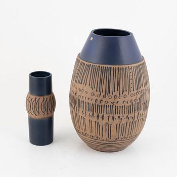 Lisa Larson, two stoneware vases, Gustavsberg, Sweden.