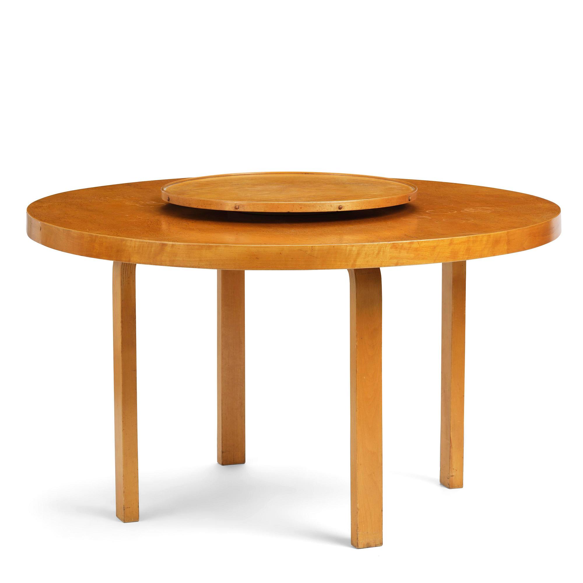 Alvar Aalto, matbord, modell "91", med karusellbricka, O.Y. Huonekalu-ja Rakennustyötehdas A.B, för Finmar Ltd, Finland, 1934-39.