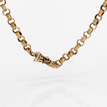 Halsband, 18K guld och syntetisk eller äkta rubin.