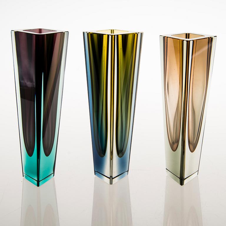 Kaj Franck, A set of six signed 'Prisma' vases.