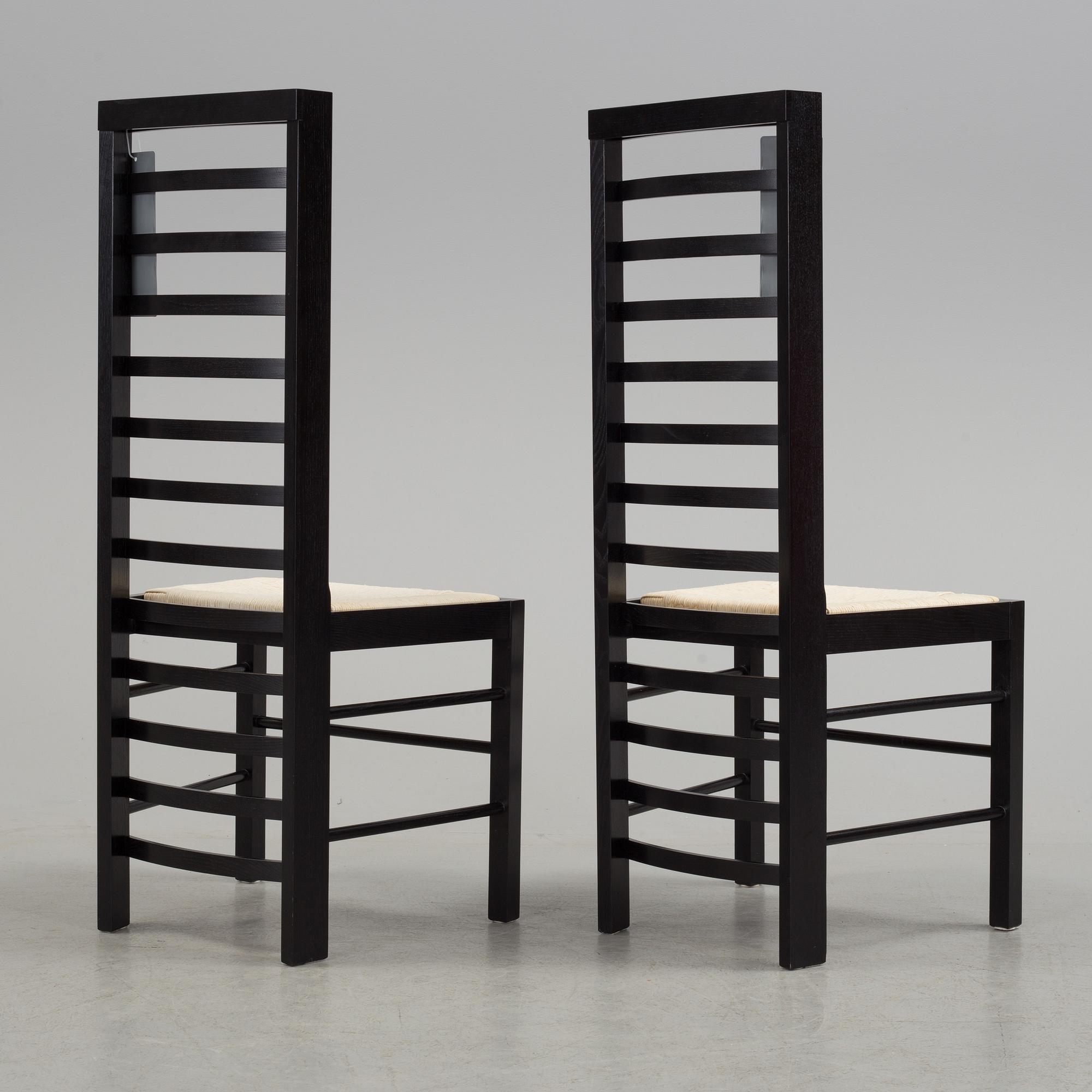 CHARLES RENNIE MACKINTOSH, stol, "Willow 2", Cassina, formgiven 1904, 1970-tal.