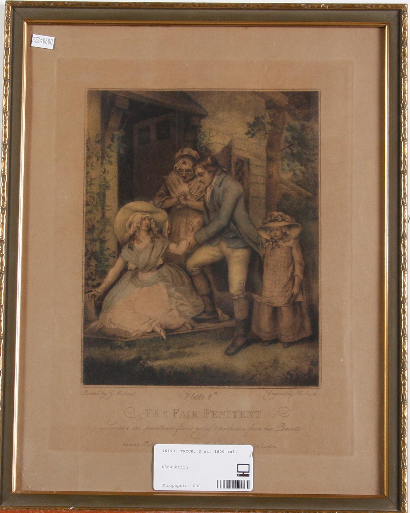 TRYCK, 2 st, 1800-tal.