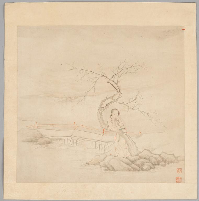 Unidentified artist, Elegant lady in a garden, China, late Qing dynasty / early 20th century.
