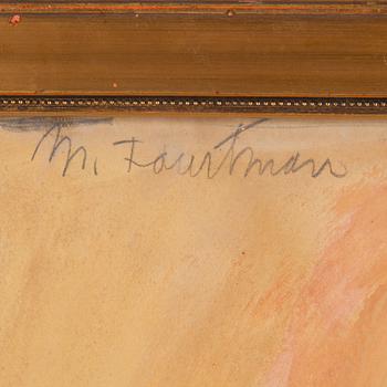 MOLLIE FAUSTMAN, gouache, signed.