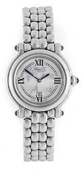 1372. CHOPARD, Happy Sport, quartz, stål med briljantslipade diamanter, 2004.