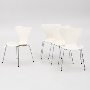 Arne Jacobsen, Stolar, 4 st, "Sjuan", Fritz Hansen, Danmark.