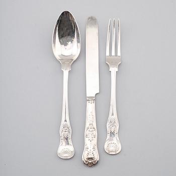 DOPSET, 3 delar, silver, Nils Julihn, Karlshamn 1850/51. Vikt ca 106 gram.
