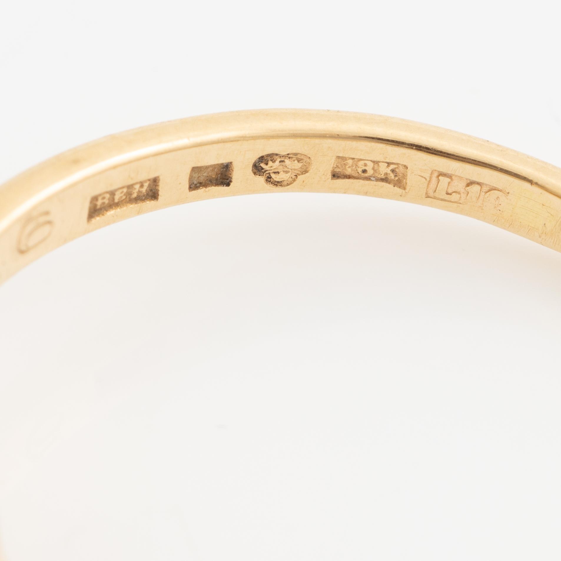 Ring, six pieces, 18K gold with, among other things, pearls and rose-cut diamond.