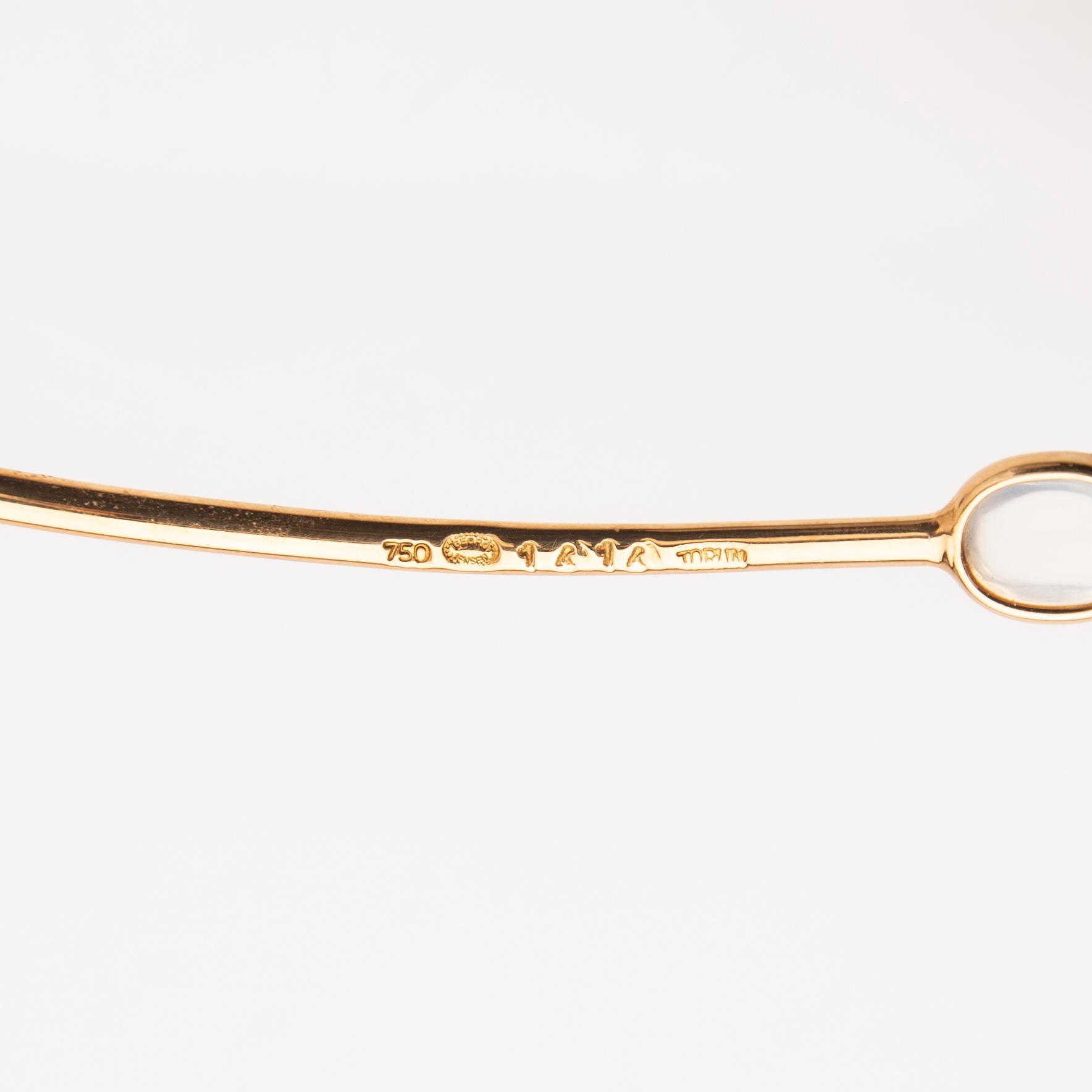 Vivianna Torun Bülow-Hübe, Necklace, 18K gold set with two moonstones, by Georg Jensen, Denmark.