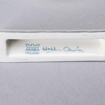 HEIKKI ORVOLA, servisdelar, 5 st, keramik, signerade. Arabia för flygbolaget Finnair, 1980-tal.