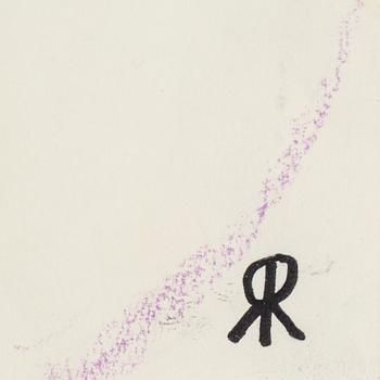 ROGER RISBERG, crayon and indian ink on paper, signed RR with monogram and dated -90.