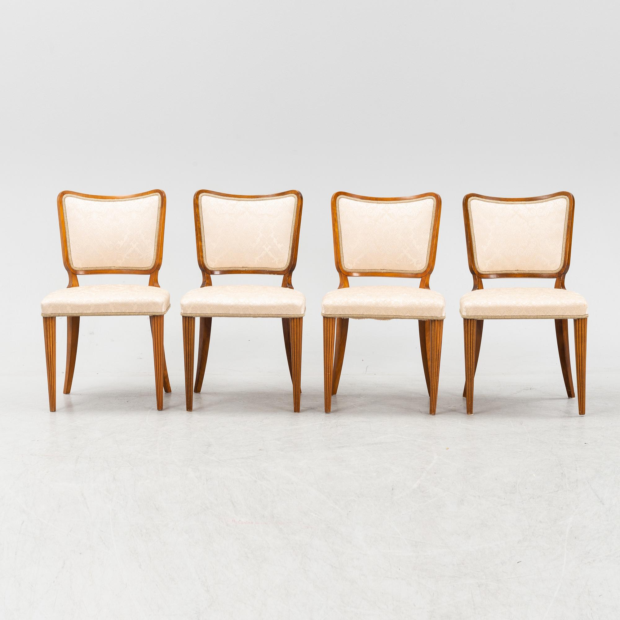 Stolar, 4 st, Swedish Modern, 1940-tal.