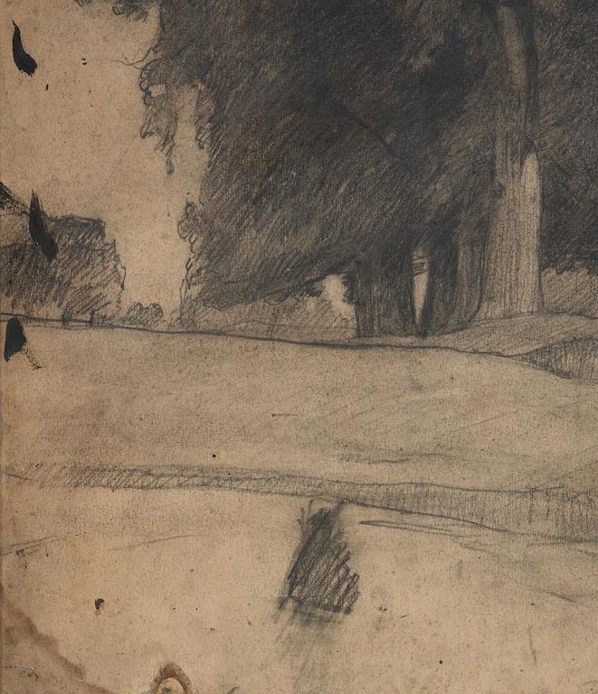 Carl Fredrik Hill, Nude study/Landscape.