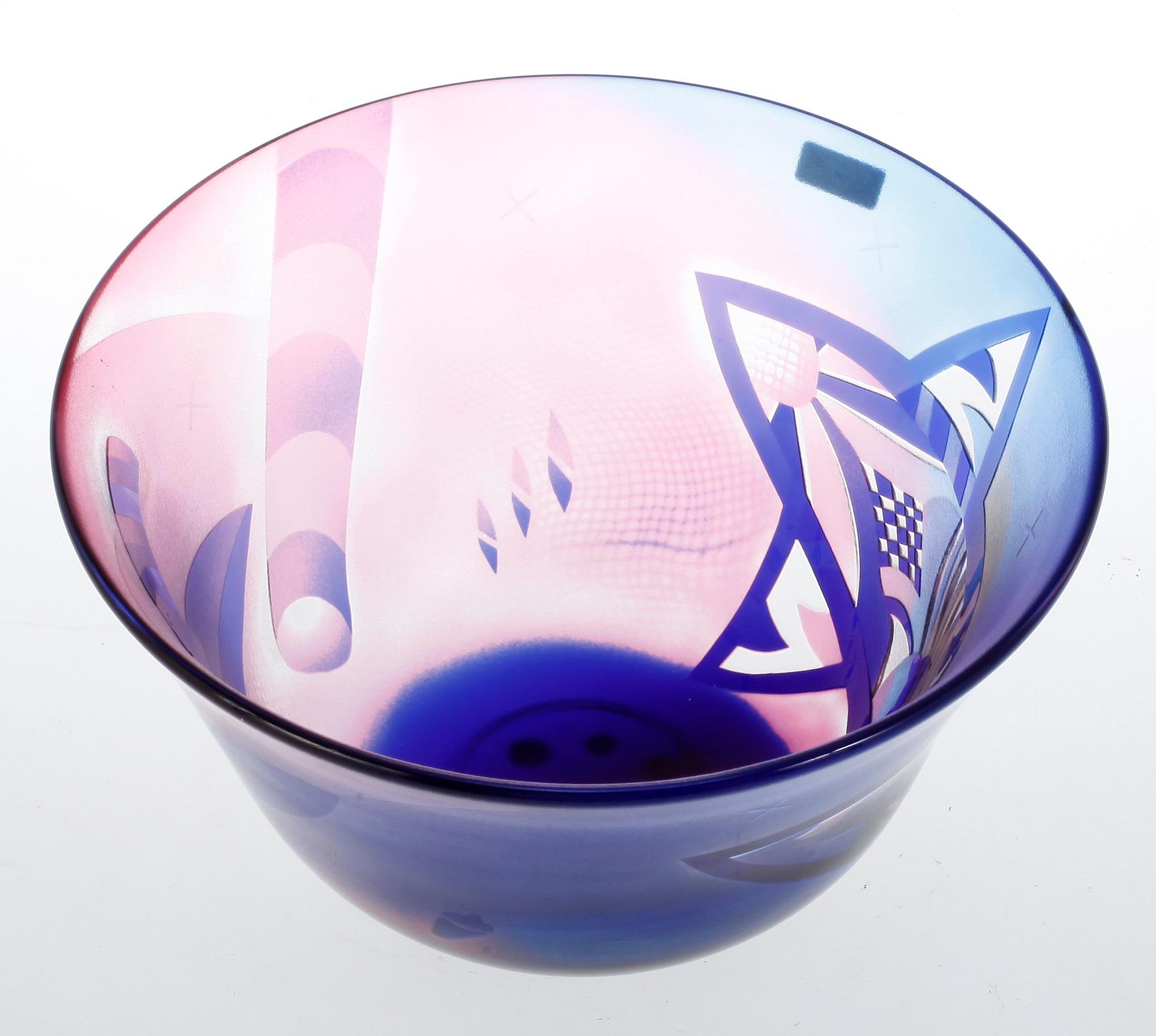 SKÅL, glas, "Nefertiti" Bertil Vallien, Kosta Boda 1988 Unik.