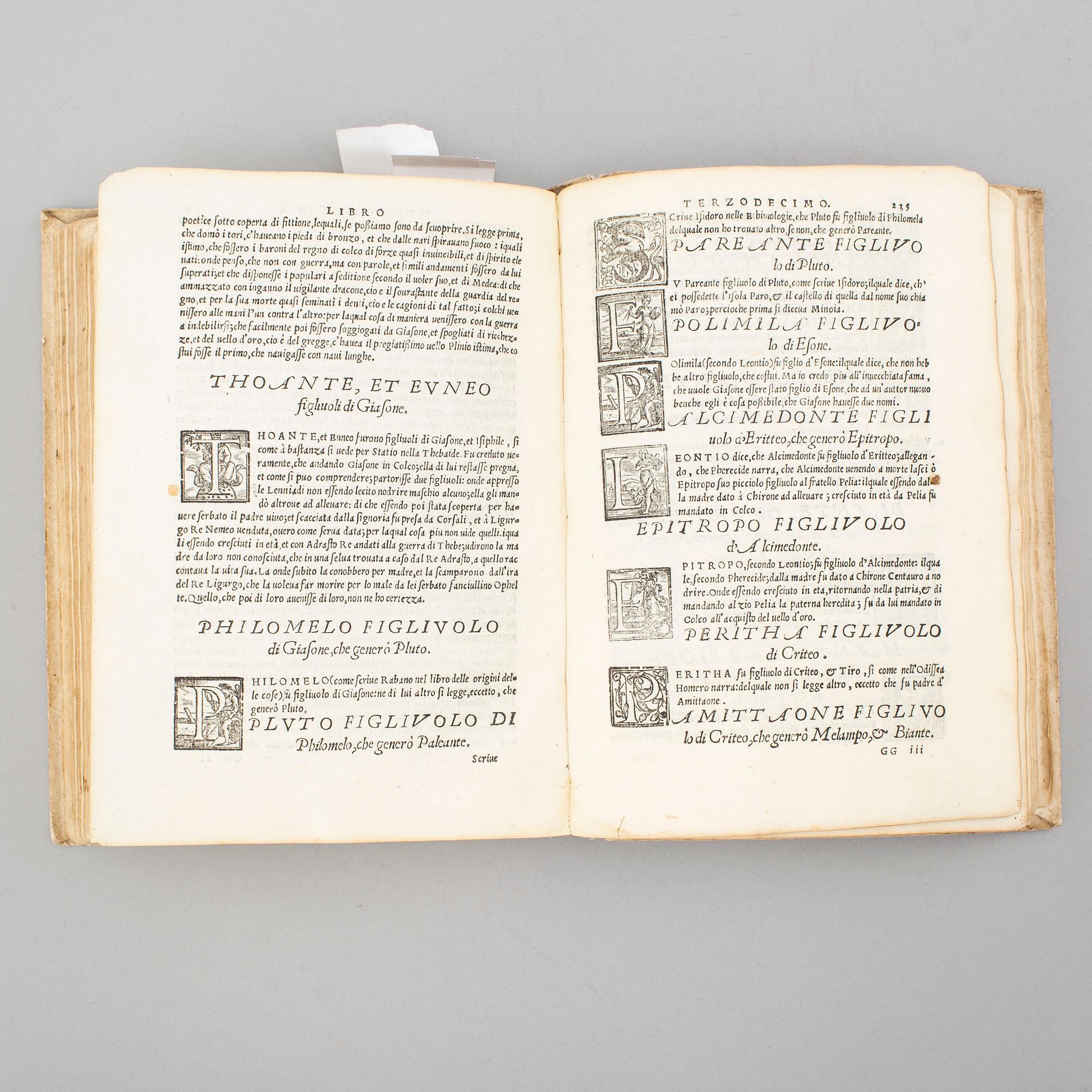 BOK, Boccaccio’s Genealogy of the Pagan Gods, 1547.