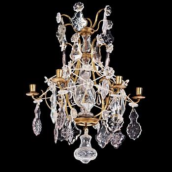 113. A Swedish Rococo six-light chandelier, 18th century.