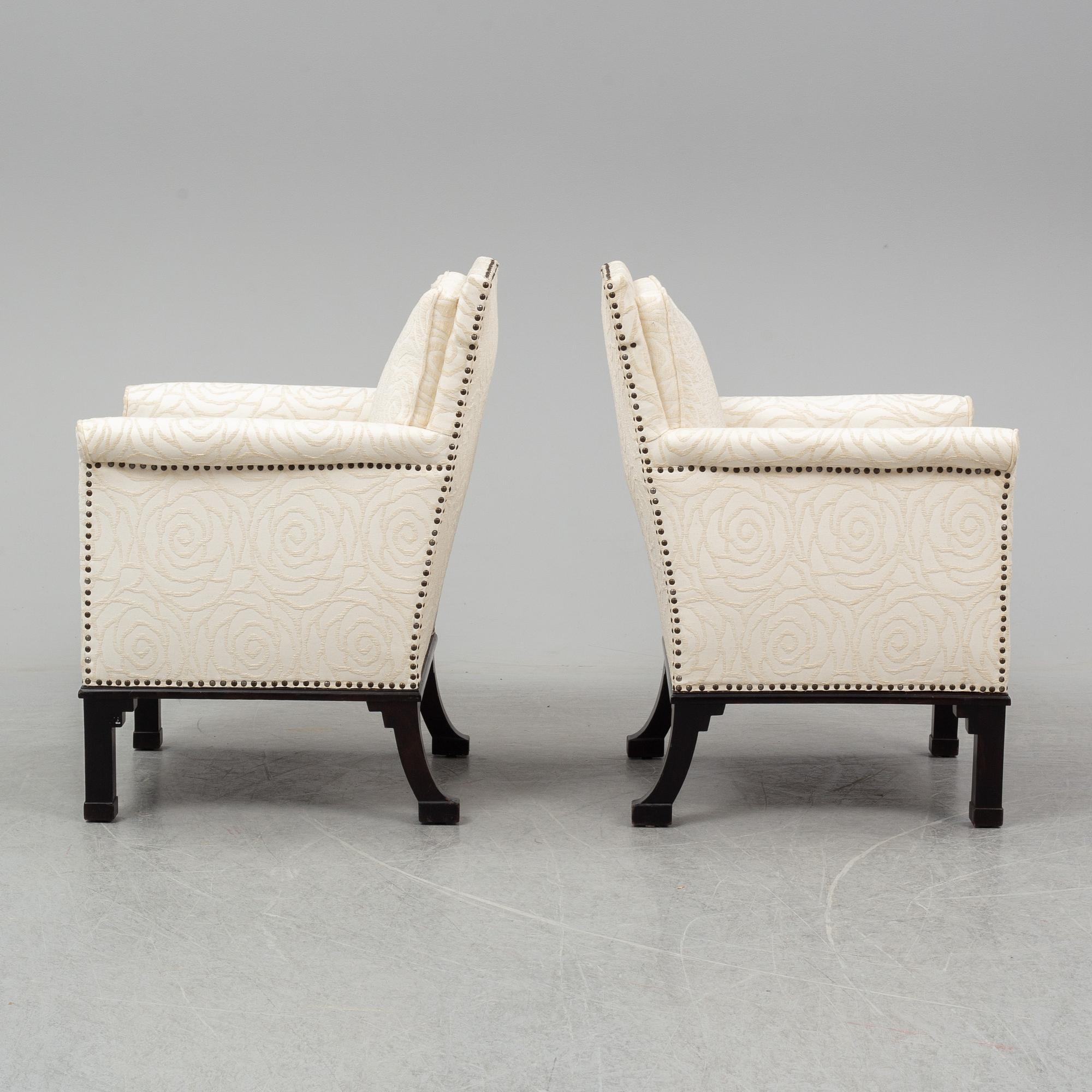 OTTO SCHULZ, tillskrivna. Fåtöljer, ett par, 1900-talets första hälft.