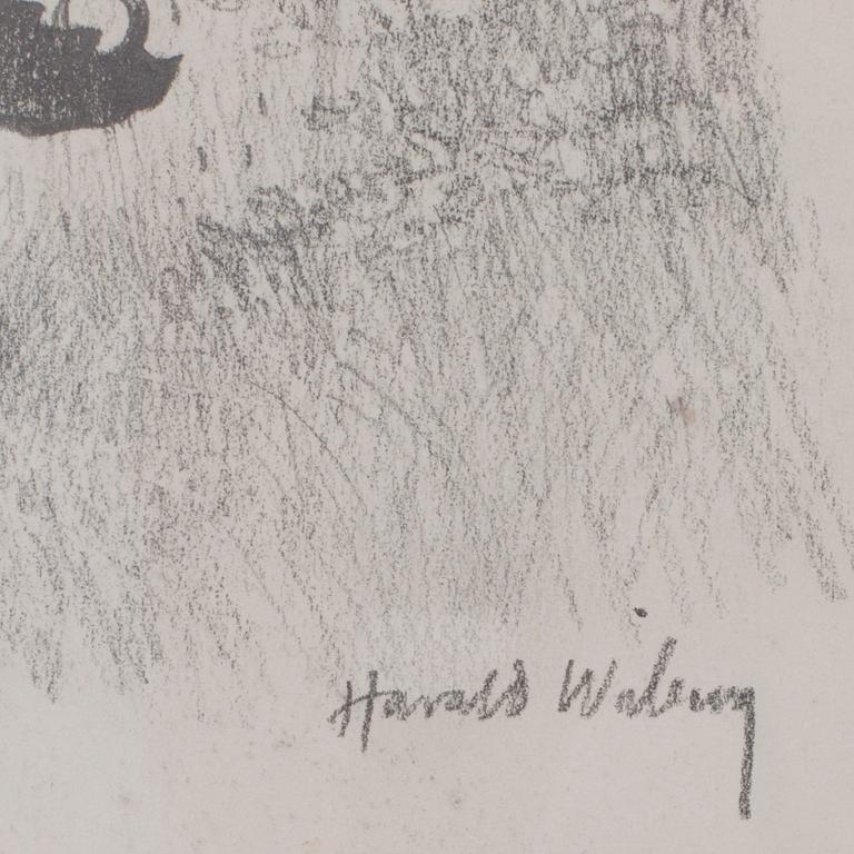 HARALD WIBERG, blyerts och tuschteckning, 2 st, signerade.