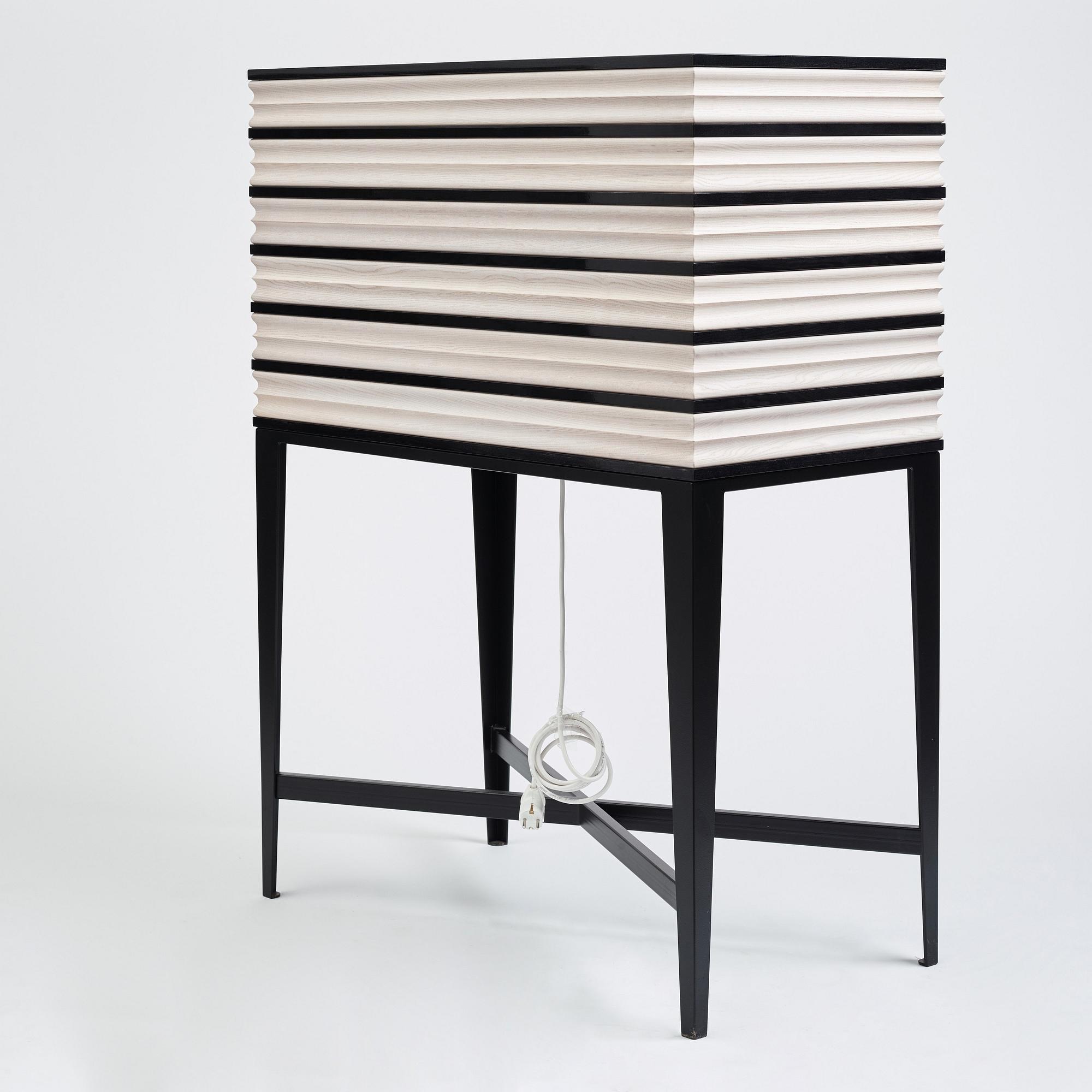 Attila Suta, a bar cabinet, executed in his own studio, the first one executed, Stockholm 2020.