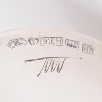 SKÅL, silver, Tapio Wirkkala, Kultakeskus, Tavastehus 1966. Vikt 58 g.