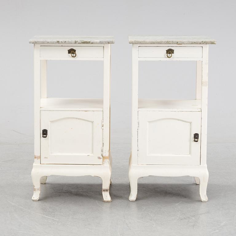 A pair of early 20th century bedside tables.