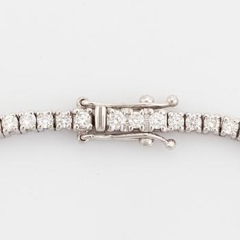 Collier, rivière, med briljantslipade diamanter, med HRD report.