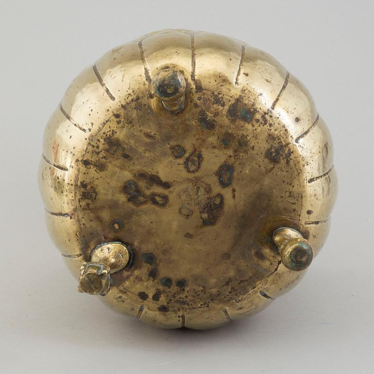 A 19th century brass flower pot.