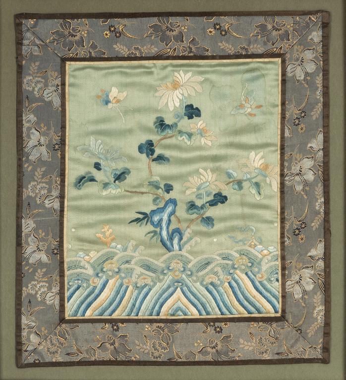 A silk embroidery, China, Qing dynasty, 19th century.