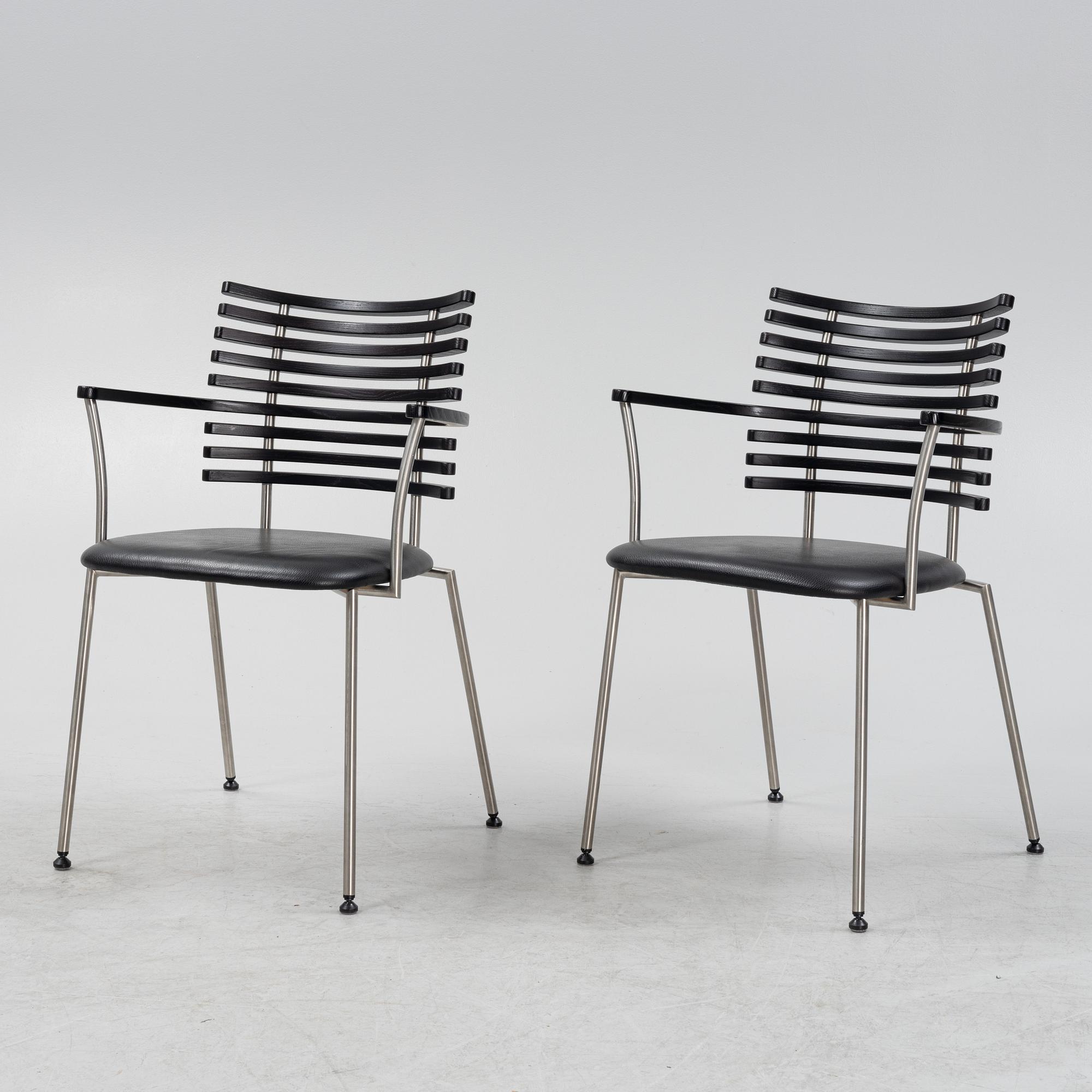 A set of eight leather upholstered 'Tiger GM 4106' armchairs from Naver Collection.