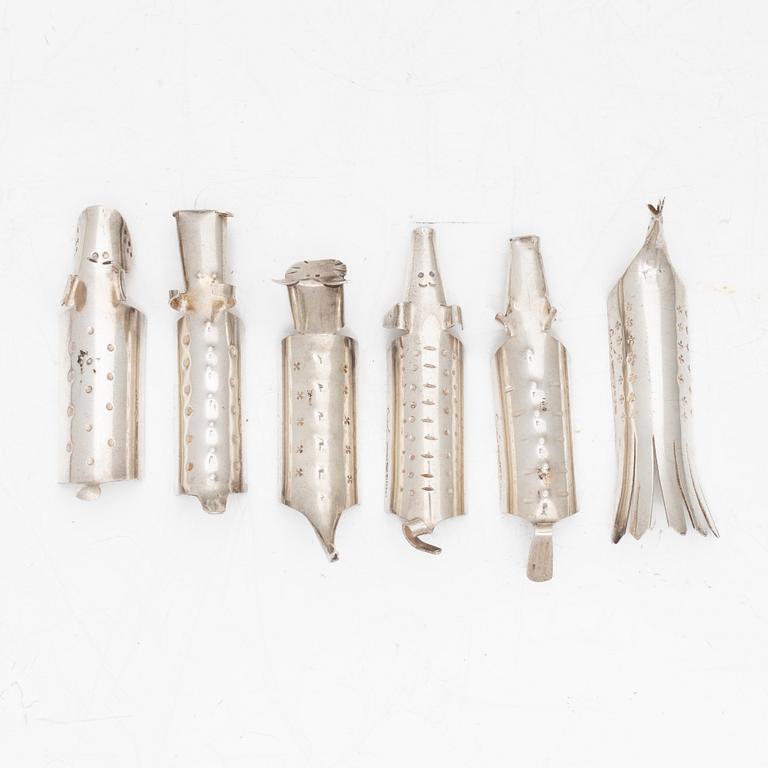 Gunnar Cyrén, six silver butter knife rests, CG Hallberg, Stockholm, 1956.