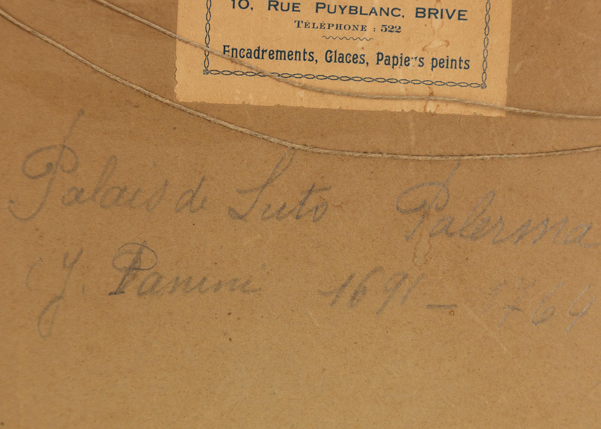 Jean Henri Alexandre Pernet, attributed, temple interior with figures.