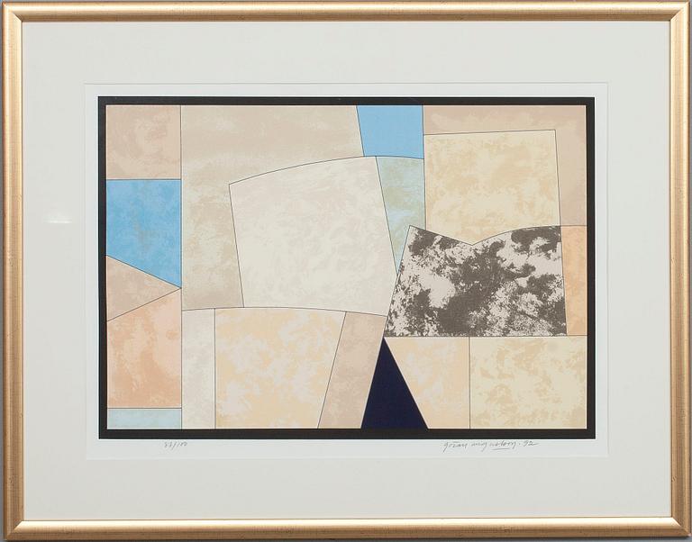 GÖRAN AUGUSTSON, serigrafia, signeerattu, päivätty -92 ja numeroitu 87/100.