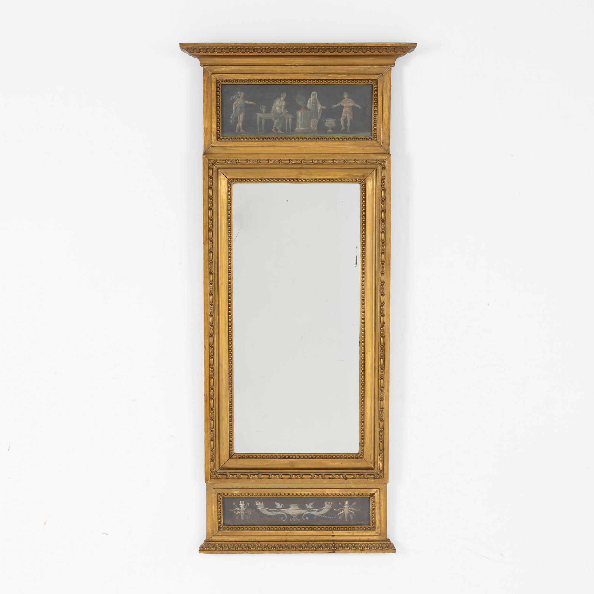 A late Gustavian mirror, around the year 1800.